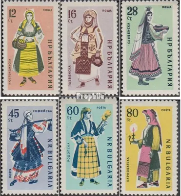 Produktbild von Briefmarken Bulgarien 1961 Mi 1201-1206 (kompl.Ausg.) postfrisch Volkstrachten