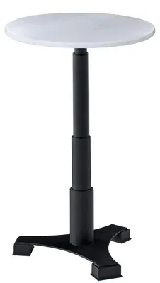 Immagine prodotto di Casa Padrino tavolo bar bianco / nero Ø 60 x h. 110 cm - tavolo bar con piano rotondo in marmo - Arredo Bar