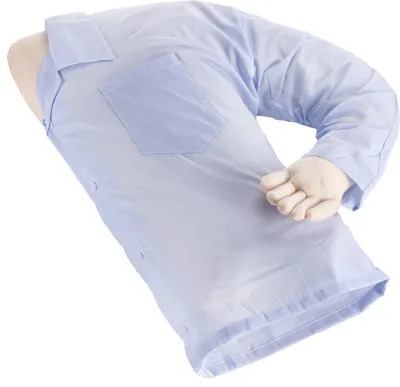 Produktbild von Boyfriend Kuschelkissen mit Arm - Bequemes Seitenschläferkissen in Hellblau, Bezug aus 100% Baumwolle (waschbar), Kuschel Kissen 55x50 cm