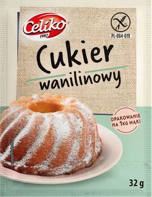Zdjęcie produktu dla CUKIER WANILINOWY BEZGLUTENOWY 32 g - CELIKO