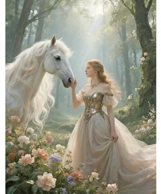 Diamond Painting Kit Prinzessin Pferd 40x50 cm 5D DIY