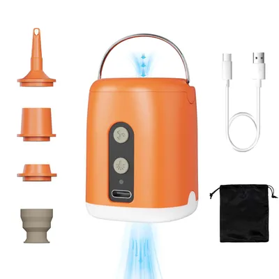 Produktbild von Elektrische Luftpumpe für Luftmatratze, 1600mAh Akku Luftpumpe luftmatratze für Inflate & Deflate & LED-Licht, 4.5 kPa Elektrische Pumpe Luftmatratze
