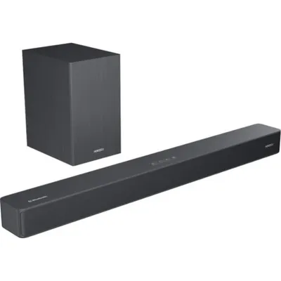 Productafbeelding van Horizon Soundbar met subwoofer voor televisie, compatibel met alle televisies, Bluetooth, 2.1-kanaals, 60W, compacte soundbar met afstandsbediening, luidspreker