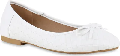 Produktbild von VAN HILL Damen Klassische Ballerinas Schleifen Schuhe 839990, Farbe: Weiß, Größe: 37
