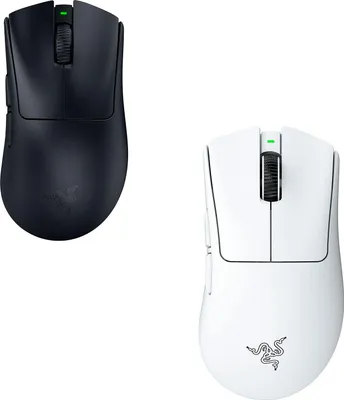 Two computer mice, one black and one white, are shown against a white background.