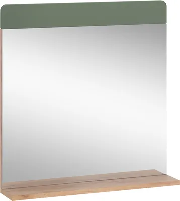 Produktbild von Badezimmerspiegel Vicco Izan Grün/Goldkraft Eiche 60 x 62 cm mit Ablage, Model 54416
