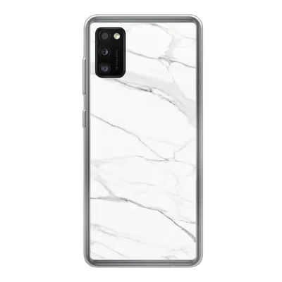 Produktbild von MuchoWow® Handyhülle Schutzhülle Hülle für Samsung Galaxy A41 Marmor - Weiß - Linie - Muster - Luxus - Marmoroptik Silikon Softcase Handy Hülle - Mobiltelefon