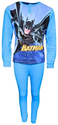 Produktbild von Batman Kinder Schlafanzug, Langarm, mit Frontprint und Bündchen, Blau, 98 cm