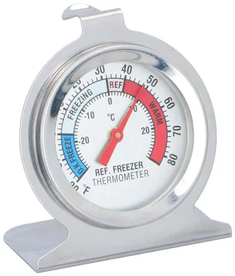 Produktbild von KÜHLSCHRANKTHERMOMETER aus Edelstahl analog Gefrierthermometer Gefrierschrankthermometer Kühlschrank Gefrierschrank Thermometer 97
