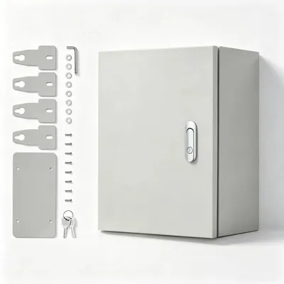 Produktbild von Elektrischer Verteilerkasten aus Stahl - Wandgehäuse 30×25×15 cm - NEMA 4X IP67 - Wasserdicht und staubdicht - Metallgehäuse mit Schloss und 2 Schlüsseln - Für innen und außen