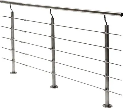 Produktbild von Pertura Geländer-Komplettset Hestia Edelstahl mit Rundstäben für Bodenmontage B: 14 m