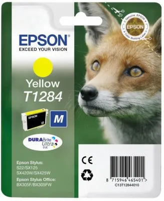Produktbild von Epson Fox Tintenpatrone Yellow T1284 DURABrite Ultra Ink, Gelb, Tinte auf Pigmentbasis, 1 Stück(e)