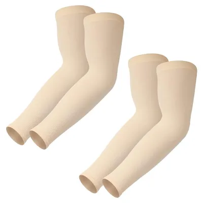 Immagine prodotto di Maniche termiche, protezione UV 50+, guanti a compressione, 2 paia, gialli