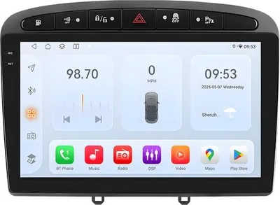 Immagine prodotto di Autoradio con Bluetooth e CarPlay per Peugeot 308 / 308SW / 408 (2012-2020) - Compatibile con Apple e Android - Impianto stereo - Sistema di navigazione - 3 GB di RAM, 32 GB di memoria interna