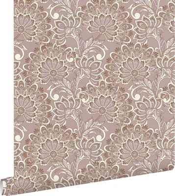 Produktbild von ESTAhome Tapete Blumenmuster Taupe 50 x 900 cm