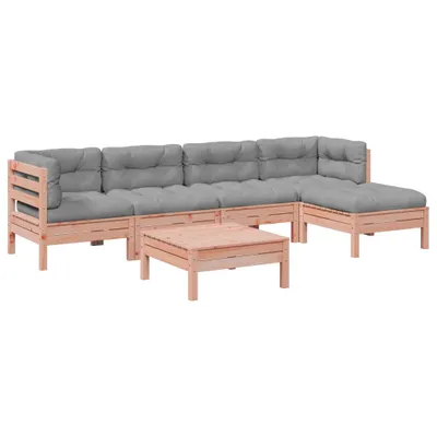 Produktbild von vidaXL 6-tlg. Garten-Sofagarnitur mit Kissen Massivholz Douglasie