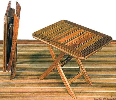Image de Table pliante en teck, réglable en hauteur 50x40 cm , 1 pièce