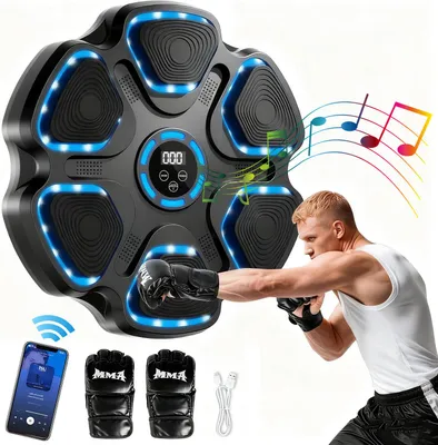 Produktbild von Boxmaschine mit Musik, Musik-Boxmaschine, Heimwand-Musikboxmaschine, Bluetooth Boxtrainingsausrüstung mit Boxhandschuhen für Heimtraining/Boxtraining