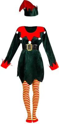 Produktbild von Elfen-Tunika mit Mütze, Universalgröße, Weihnachten