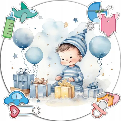 Produktbild von Opłatek Na Tort 20Cm - Babyshower Dekoracja Urodzinowa + Imię 15Cm 18Cm