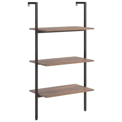Productafbeelding van Boekenkast met 3 planken, donkerbruin en zwart, 64x35x120,5 cm