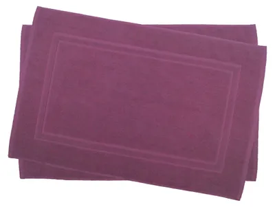 Produktbild von 2 er Set Julie Julsen® Badvorleger Duschvorleger Doppel Rahmen Lila,50 x 40 cm