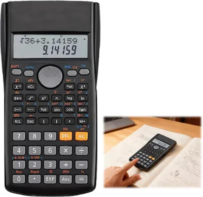 Imagen del producto de Calculadora científica, de doble pantalla, con más de 240 funciones, plegable, ideal para estudios y aplicaciones técnicas