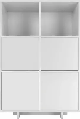 Productafbeelding van Furniture24 Hoge kast Noma N03, woonkamerkast, commode, 101 x 151 x 40 cm, wit