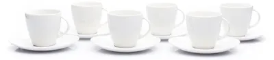 Produktbild von Thun 1794 Loos, Kaffeetassen und Untertassen, 150 ml, weiß, Porzellan Thun, 6 Stück