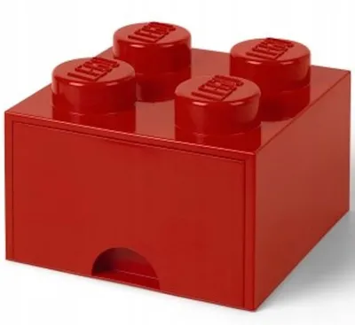 Obrázek produktu pro LEGO Brick Drawer (4 Knobs)Bright Red, Krabice na hračky, Červená, Volně stojící, Jednobarevný, Obdélníkový, Polypropylen (PP)