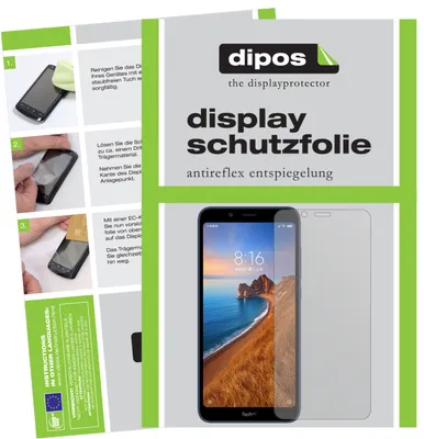 A collage showing instructions for applying a screen protector, the product packaging, and a smartphone with the screen protector applied.