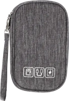 Produktbild von Elektronischer Organizer für Kabel,Kabeltasche Tasche Universal Kabelorganizer Tasche, Reisekabel Organizer 19x12x3.5cm Grau