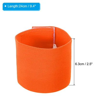 Produktbild von 9.4x2.5" Fu?ball Kapit?nsbinde, 3er Pack Nylon Unisex Elastische Armabzeichen Verstellbar fš¹r Jugendliche und Erwachsene, Orange
