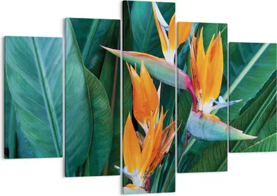 Produktbild von Bild auf Leinwand - Leinwandbild - 5 Teile - Himmlisch Vogel Blume - 150x100cm - Wand Bild - Wanddeko - Wandbilder - Leinwanddruck - Bilder - Wanddekoration - Leinwand bilder - EA150x100-4980