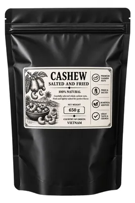 Zdjęcie produktu dla Orzechy nerkowca, solone i prażone – 650 g, Obraz wygenerowany przez AI