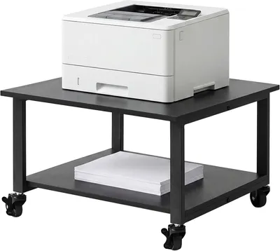 Immagine prodotto di Carrello portacartucce con ruote - 2 ripiani - 32 x 50 x 50 cm - Nero
