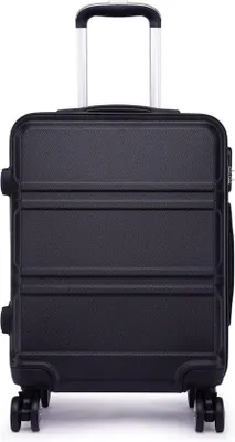 Produktbild von Reisekoffer, kleine Reisehandtasche mit harte Kunststoffschale, 55 cm, schwarz, leicht, mit Zahlenschloss