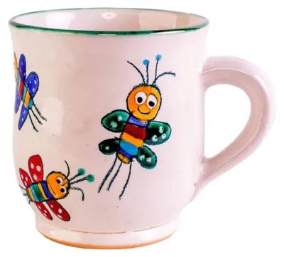 Produktbild von Becher mit Eintagsfliegen-Motiv, ca. 10 cm hoch, ca. 9 cm Durchmesser
