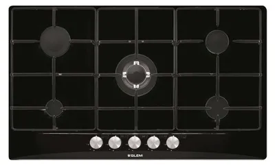 Produktbild von Glem Gas GT955, Schwarz, Integriert, 90 cm, Gaskochfeld, 5 Zone(n), 5 Zone(n)