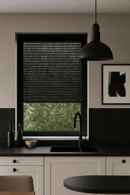 Produktbild von 90x220cm Schwarz Jalousien Fenster ohne Bohren Innen 25 mm Montage-Teile Inklusive Klemmhaltern Klemmfix Wand- oder Deckenmontage Sonnenschutz