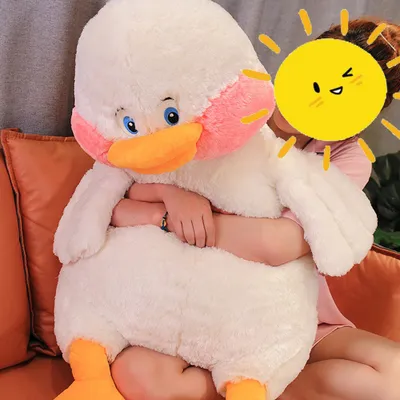 Produktbild von 360Home Kinderspielzeug kissen kleine gelbe ente puppe schlaf kissen Weiß 100cm
