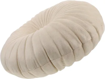 Produktbild von Rundes Kürbiskissen aus Plüsch mit Plissee-Design, multifunktionales Bodenkissen, leicht zu reinigen, als Dekokissen für Sofa und Boden im Wohnzimmer