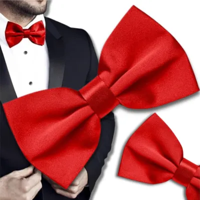 Immagine prodotto di Papillon da uomo rosso regolabile elegante classico in raso