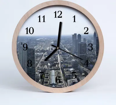 Produktbild von Holzuhr 20fi cm wanduhr - Stadtgebäude Stadt