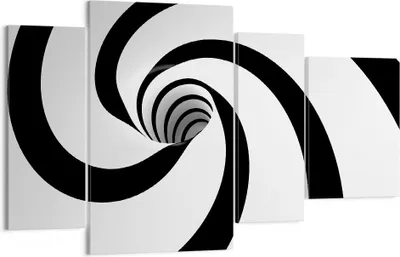 Produktbild von Bild auf Leinwand - Leinwandbild - Spirale Streifen Komposition - 120x70cm - Wand Bild - Wanddeko - Leinwanddruck - Bilder - Kunstdruck - Wanddekoration - Leinwand bilder - Wandkunst - DL120x70-2649