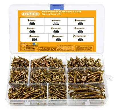 Productafbeelding van Zelftappende schroeven, 410 stuks, M3-M4, platkop verzonken