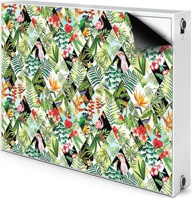 Produktbild von Magnet Radiator Magnet Mat Heizkörperverkleidung Heizkörper-Abdeckung Heizung 100x60 cm  - Blumen und Vögel