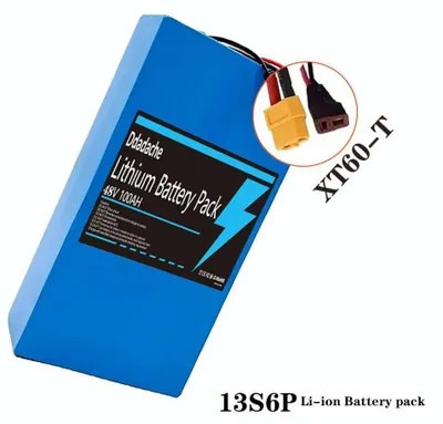 Obrázok produktu pre 18650 batériový balík – 13S6P lítiovo-iónová batéria, 48V – 100Ah – 2000W – integrovaný systém ochrany batérie (BMS) 50A – skúter Citycoco – konektor XT60-T
