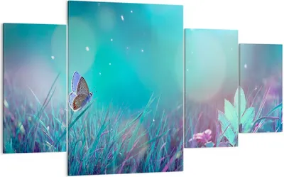 Produktbild von Bild auf Leinwand - Leinwandbild - Schmetterling Wiese Blume - 160x90cm - Wand Bild - Wanddeko - Leinwanddruck - Bilder - Kunstdruck - Wanddekoration - Leinwand bilder - Wandkunst - DL160x90-4077