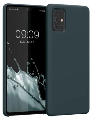 Produktbild von kwmobile Handyhülle für Samsung Galaxy A71 Hülle - Case Silikon - Kabelloses Laden - Schutzhülle Cover in Dunkler Schiefer